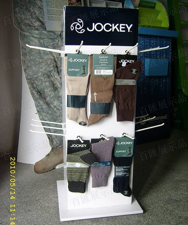 四面掛鉤式襪子紙製展示架－產品展示