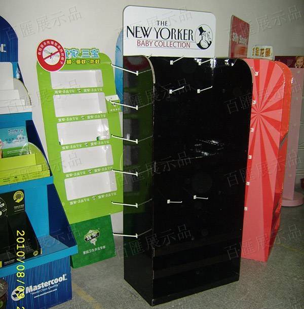 塑膠掛鉤黑色紙質展示架－成品