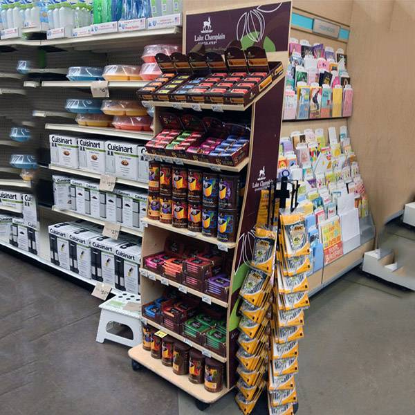 超市零售貨架側端木製展示櫃
